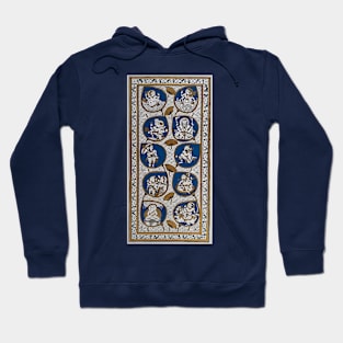 "Dashavtar" vishnu, Buddha, indian folk painting, phad painting Blue and gold Hoodie